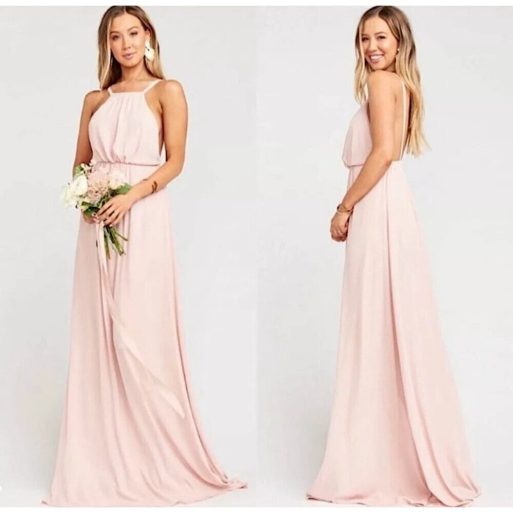 NWT Show Me Your Mumu Dress Size XL Amanda Maxi Pink Metallic Bridesmaid Formal